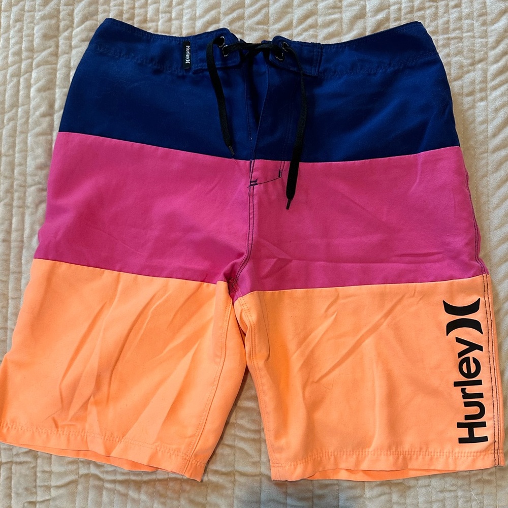 Hurley Boy’s Swim Shorts - Blue, Pink, Orange